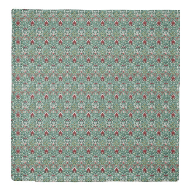 Morris Snakeshead Floral Classic Botanical Green Duvet Cover (Front)