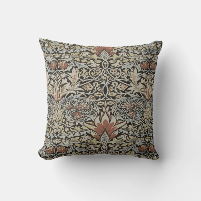 Morris Snakeshead printed textile 1876 v 2 pillow (Front)