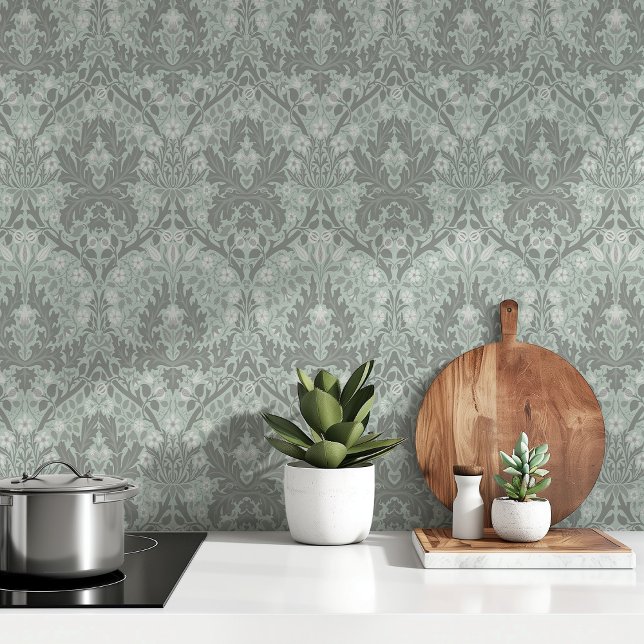 Morris Spring Thicket Sage Green Soft Gray Wallpaper (Creator Uploaded)