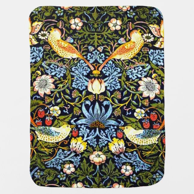 Morris - Strawberry Thief, Baby Blanket (Front)