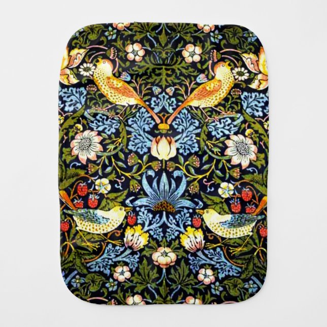 Morris - Strawberry Thief, Baby Burp Cloth (Front)