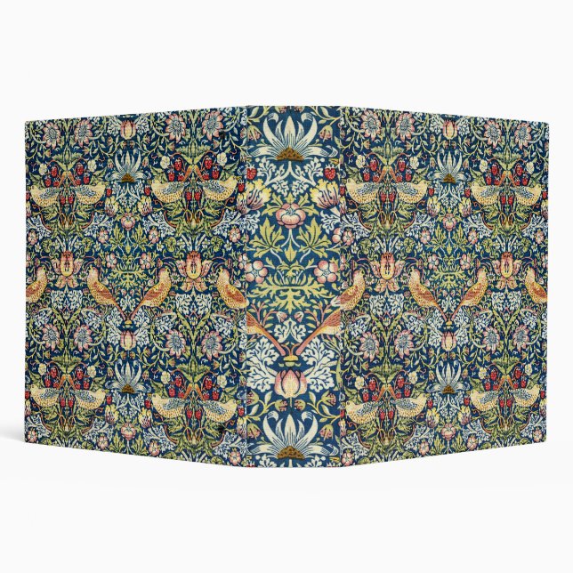 Morris - Strawberry Thief Bird & Floral Pattern 3 Ring Binder (Background)