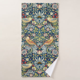 Morris - Strawberry Thief Bird & Floral Pattern Bath Towel Set