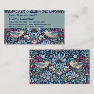 Morris Strawberry Thief Classic Indigo Blue Fine Business Card