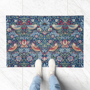 Morris Strawberry Thief Classic Indigo Blue Fine Doormat
