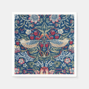 Morris Strawberry Thief Classic Indigo Blue Fine Napkins