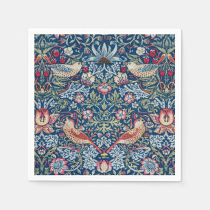 Morris Strawberry Thief Classic Indigo Blue Fine Napkins