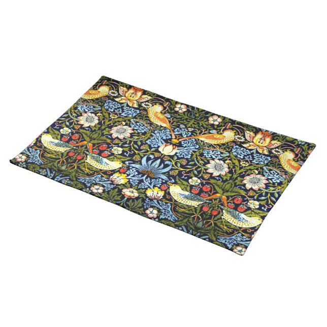 Morris - Strawberry Thief Cloth Placemat (On Table)