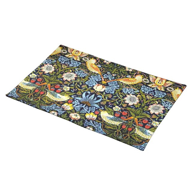 Morris - Strawberry Thief Cloth Placemat (On Table)