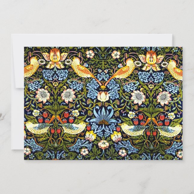 Morris - Strawberry Thief, famous pattern Holiday Card (Front)