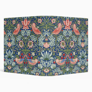 Morris Strawberry Thief Floral Pattern Blue Green 3 Ring Binder