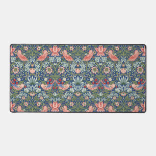 Morris Strawberry Thief Floral Pattern Blue Green Desk Mat