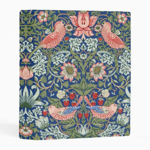 Morris Strawberry Thief Floral Pattern Blue Green Mini Binder