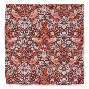 Morris Strawberry Thief Floral Pattern Vintage Red Bandana