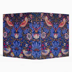 Morris Strawberry Thief Lavender Purple Rose Art 3 Ring Binder