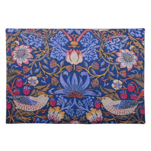 Morris Strawberry Thief Lavender Purple Rose Art Cloth Placemat