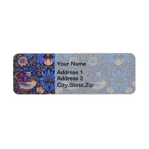 Morris Strawberry Thief Lavender Purple Rose Art Label