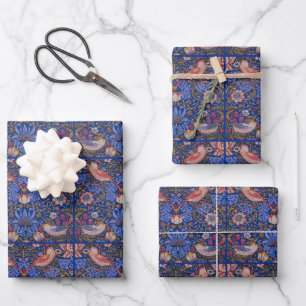 Morris Strawberry Thief Lavender Purple Rose Art Wrapping Paper Sheets