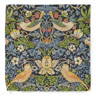 Morris Strawberry Thief Navy Blue Vintage Fine Art Bandana