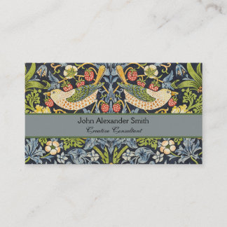 Morris Strawberry Thief Navy Blue Vintage Fine Art Business Card
