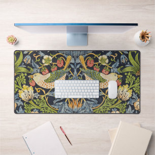 Morris Strawberry Thief Navy Blue Vintage Fine Art Desk Mat