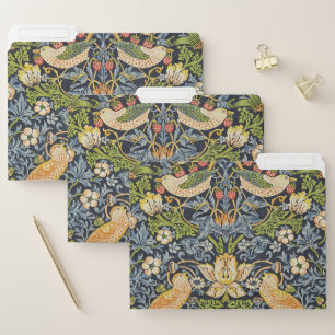 Morris Strawberry Thief Navy Blue Vintage Fine Art File Folder