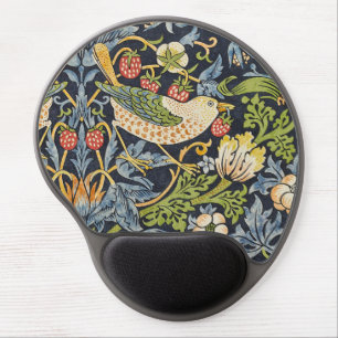 Morris Strawberry Thief Navy Blue Vintage Fine Art Gel Mouse Pad