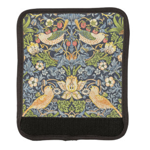 Morris Strawberry Thief Navy Blue Vintage Fine Art Luggage Handle Wrap