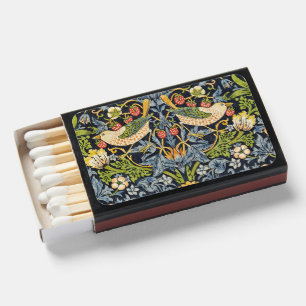 Morris Strawberry Thief Navy Blue Vintage Fine Art Matchboxes