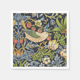 Morris Strawberry Thief Navy Blue Vintage Fine Art Napkins