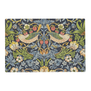 Morris Strawberry Thief Navy Blue Vintage Fine Art Placemat