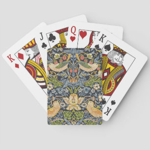 Morris Strawberry Thief Navy Blue Vintage Fine Art Poker Cards