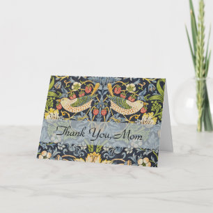 Morris Strawberry Thief Navy Blue Vintage Fine Art Thank You Card