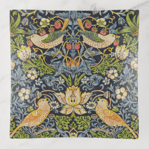 Morris Strawberry Thief Navy Blue Vintage Fine Art Trinket Tray