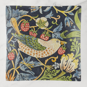 Morris Strawberry Thief Navy Blue Vintage Fine Art Trinket Tray
