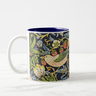 Morris Strawberry Thief Navy Blue Vintage Fine Art Two-Tone Coffee Mug