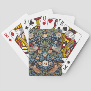 Morris Strawberry Thief Pattern with Monogram Poker Cards