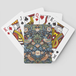 Morris Strawberry Thief Pattern with Monogram Poker Cards