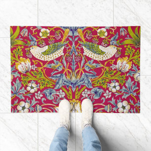 Morris Strawberry Thief Raspberry Red Lime Floral Doormat