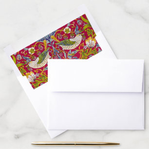 Morris Strawberry Thief Raspberry Red Lime Floral Envelope Liner