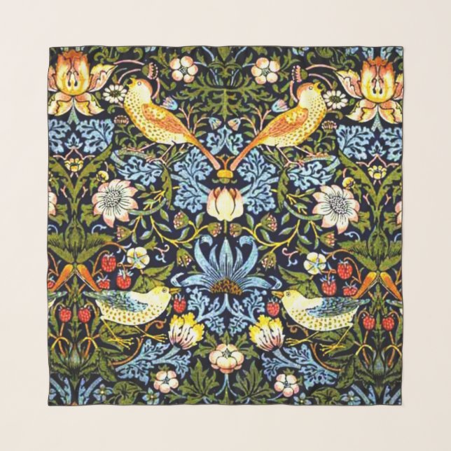 Morris - Strawberry Thief Scarf (Front (Horizontal))