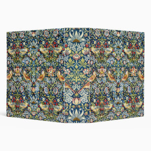 Morris Strawberry Thief Yellow Ivory Slate Blue 3 Ring Binder