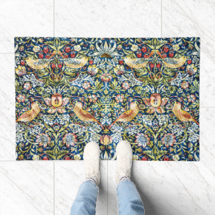 Morris Strawberry Thief Yellow Ivory Slate Blue Doormat