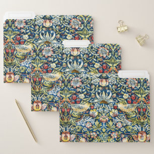 Morris Strawberry Thief Yellow Ivory Slate Blue File Folder