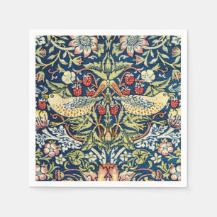 Morris Strawberry Thief Yellow Ivory Slate Blue Napkins