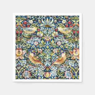 Morris Strawberry Thief Yellow Ivory Slate Blue Napkins