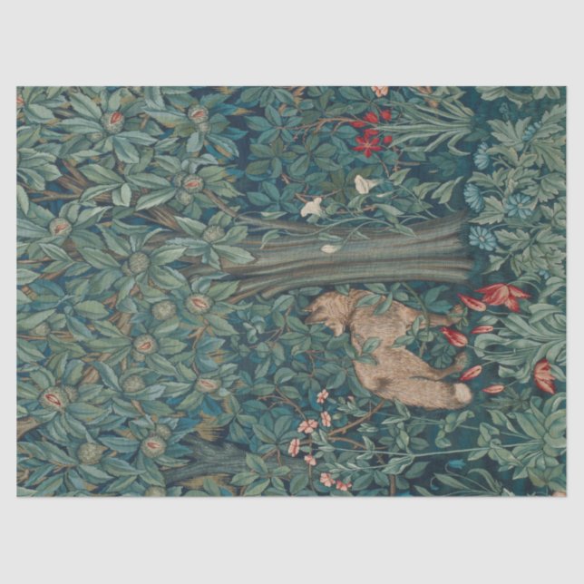 Morris Tapestry Fox Tissue Paper (Front)