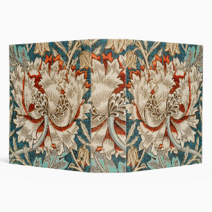 Morris Teal Blue Honeysuckle Floral Wallpaper 3 Ring Binder