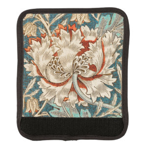 Morris Teal Blue Honeysuckle Floral Wallpaper Luggage Handle Wrap