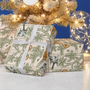 Morris' Trellis - Vintage Flower & Bird Pattern Wrapping Paper